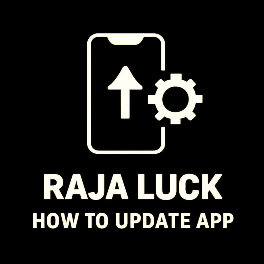 A simple badge design symbolizing assistance for updating the Raja Luck app.