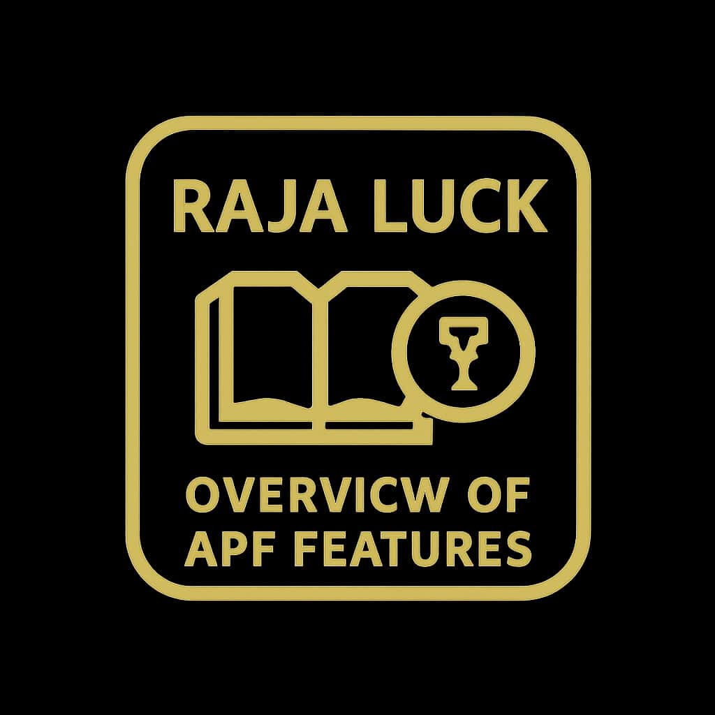 A simple badge design showcasing the Raja Luck app name.