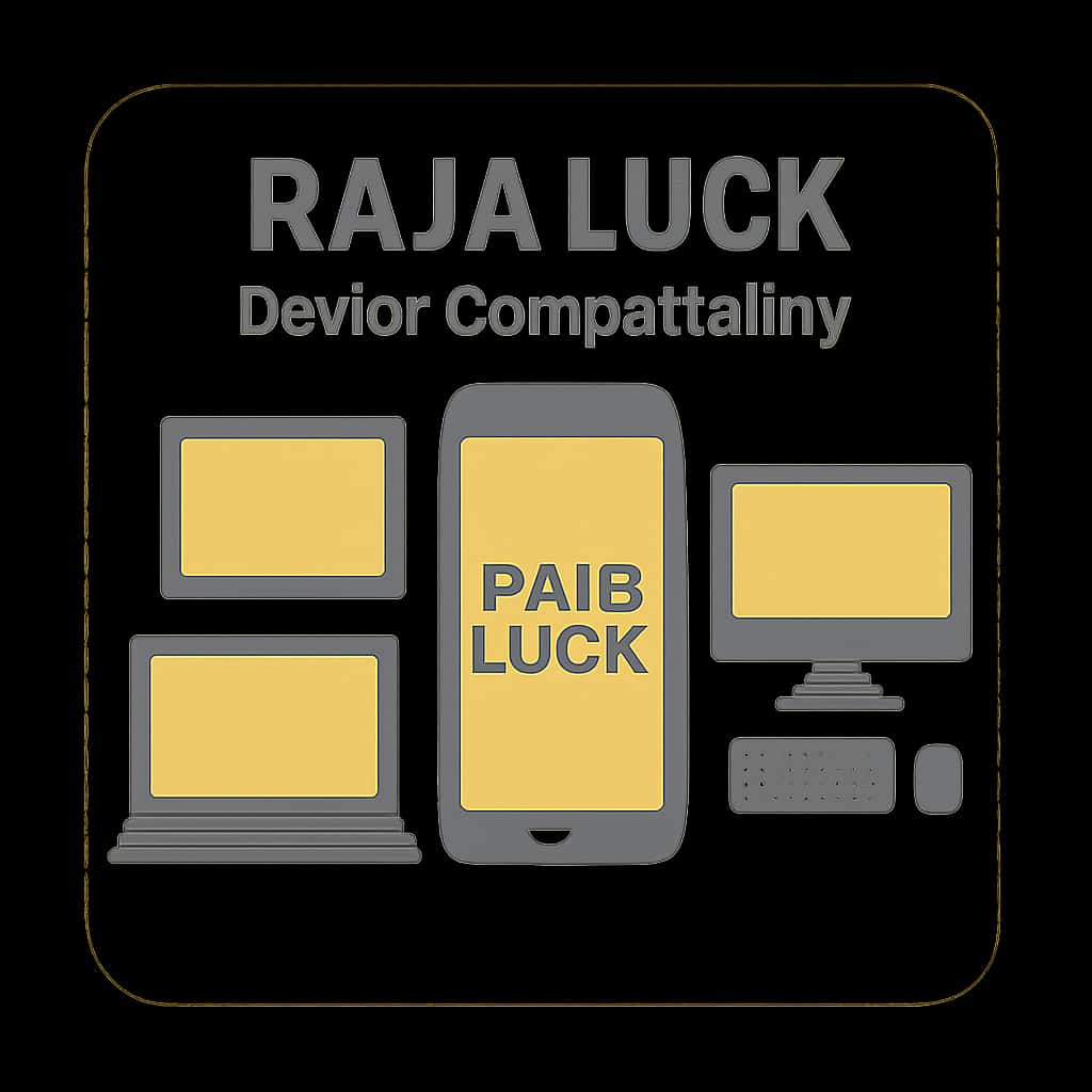 A diagram showing device compatibility specifications for Raja Luck.