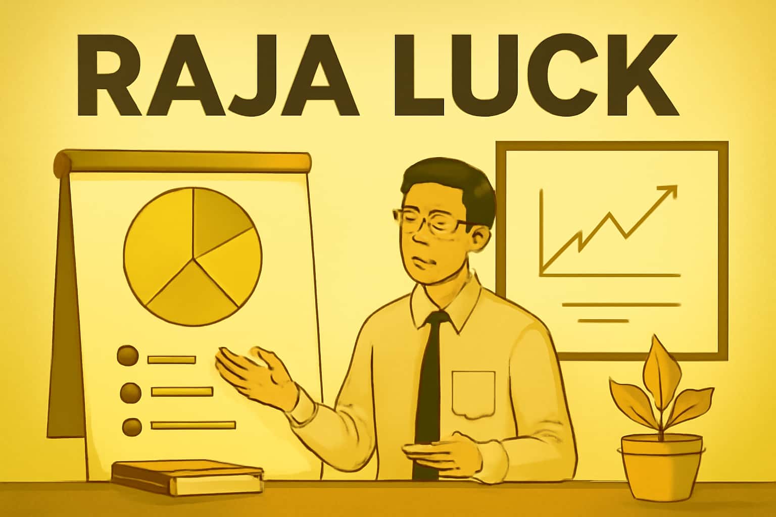 An educational scene illustrating understanding of Raja Luck terms.
